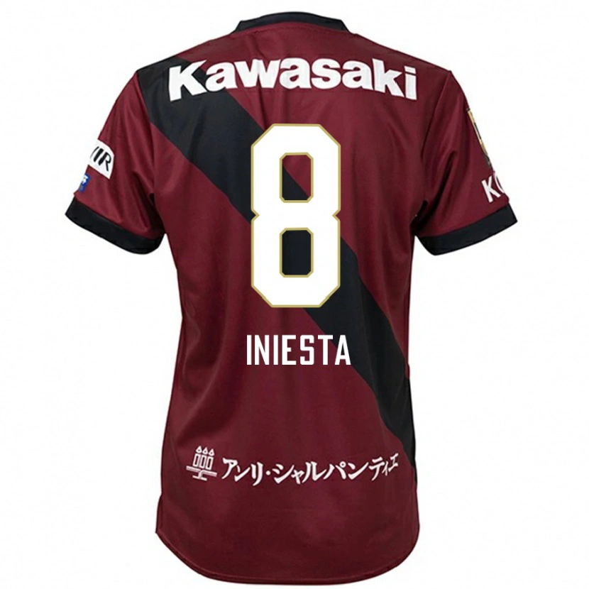 Danxen Homem Camisola Andres Iniesta #8 Bordô Preto Principal 2025/26 Camisa