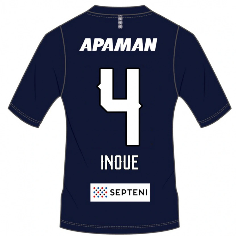 Danxen Homem Camisola Seiya Inoue #4 Azul Royal Branco Principal 2025/26 Camisa