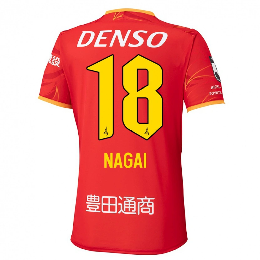 Danxen Homem Camisola Kensuke Nagai #18 Vermelho Amarelo Principal 2025/26 Camisa