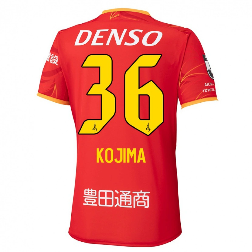 Danxen Homem Camisola Aoto Kojima #36 Vermelho Amarelo Principal 2025/26 Camisa