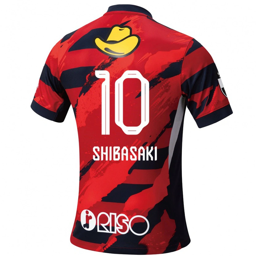 Danxen Homem Camisola Gaku Shibasaki #10 Vermelho Preto Principal 2025/26 Camisa