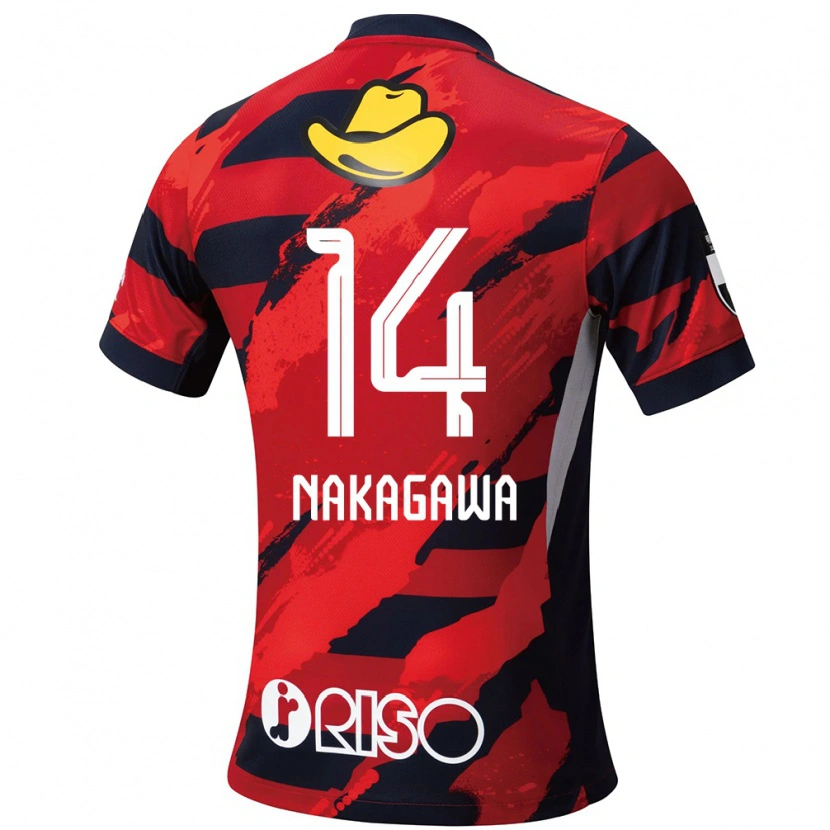 Danxen Homem Camisola Sora Nakagawa #14 Vermelho Preto Principal 2025/26 Camisa