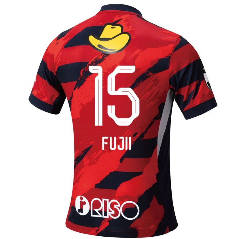 Danxen Homem Camisola Tomoya Fujii #15 Vermelho Preto Principal 2025/26 Camisa