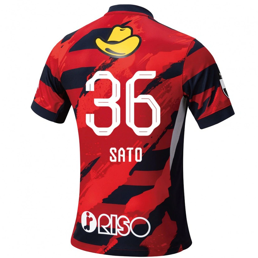 Danxen Homem Camisola Mihiro Sato #36 Vermelho Preto Principal 2025/26 Camisa