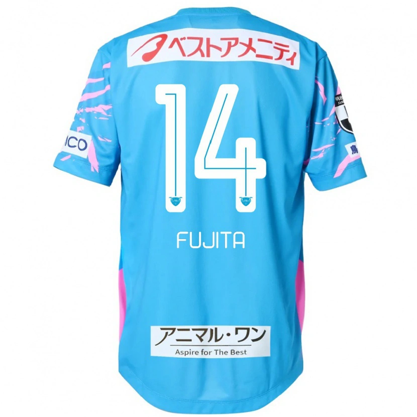 Danxen Homem Camisola Naoyuki Fujita #14 Azul Rosa Principal 2025/26 Camisa