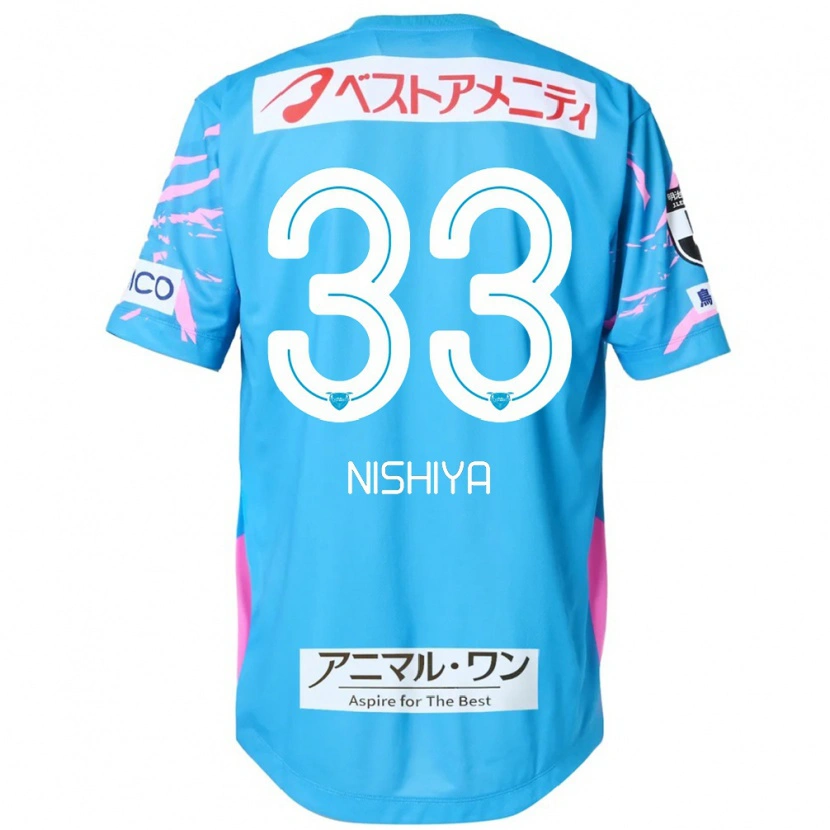 Danxen Homem Camisola Kento Nishiya #33 Azul Rosa Principal 2025/26 Camisa