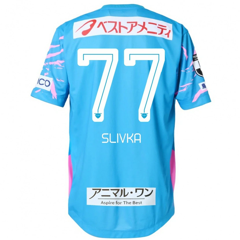 Danxen Homem Camisola Vykintas Slivka #77 Azul Rosa Principal 2025/26 Camisa