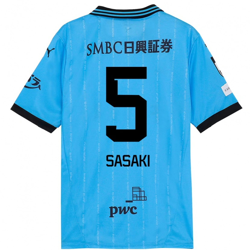 Danxen Homem Camisola Asahi Sasaki #5 Azul Celeste Preto Principal 2025/26 Camisa