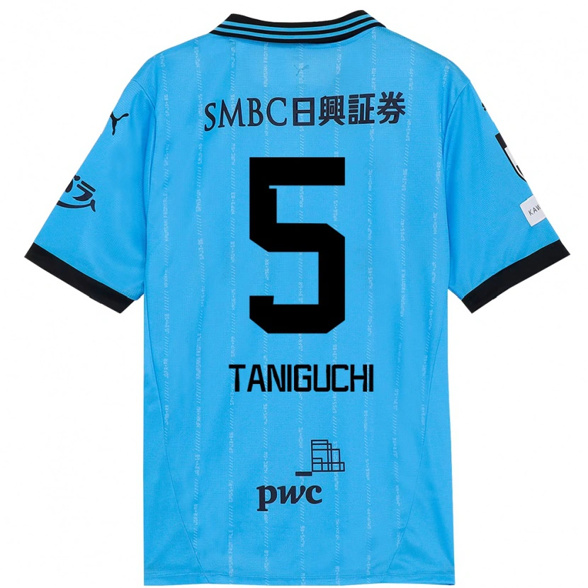 Danxen Homem Camisola Shogo Taniguchi #5 Azul Celeste Preto Principal 2025/26 Camisa