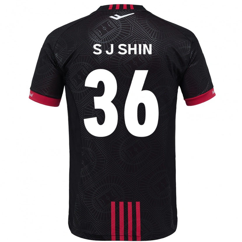 Danxen Homem Camisola Ji-Seop Shin #36 Preto Vermelho Principal 2025/26 Camisa