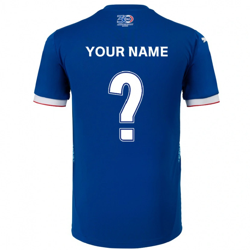 Danxen Homem Camisola Seu Nome #0 Azul Royal Branco Principal 2025/26 Camisa