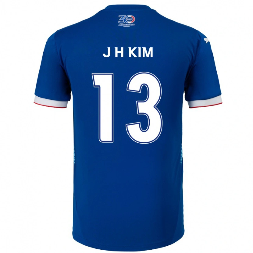 Danxen Homem Camisola Jung-Hoon Kim #13 Azul Royal Branco Principal 2025/26 Camisa
