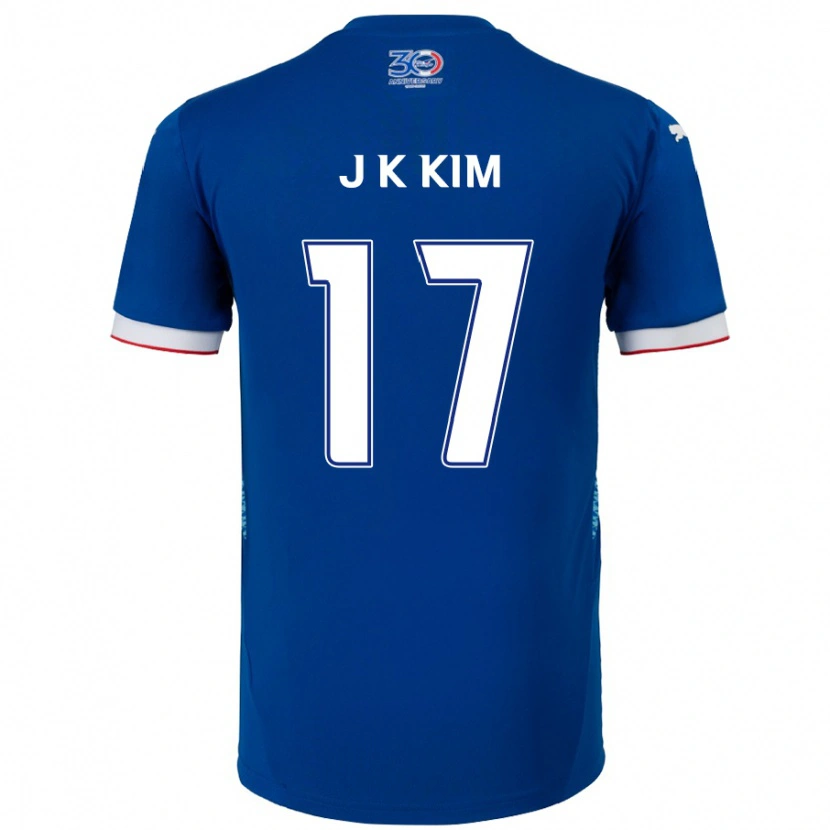 Danxen Homem Camisola Kyeong-Jung Kim #17 Azul Royal Branco Principal 2025/26 Camisa