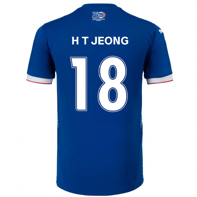 Danxen Homem Camisola Tae-Hwan Jeong #18 Azul Royal Branco Principal 2025/26 Camisa
