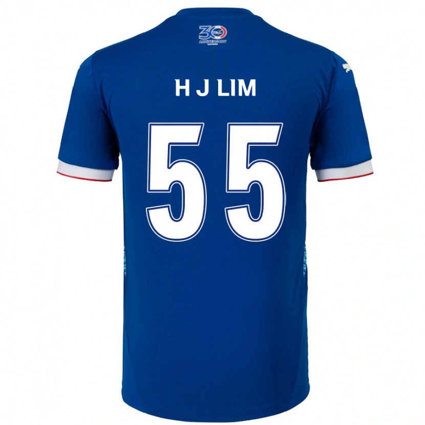 Danxen Homem Camisola Ji-Hoon Lim #55 Azul Royal Branco Principal 2025/26 Camisa