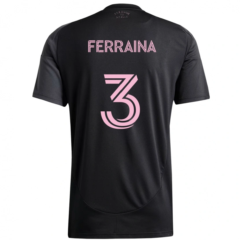 Danxen Homem Camisola Giovanni Ferraina #3 Preto Rosa Alternativa 2025/26 Camisa