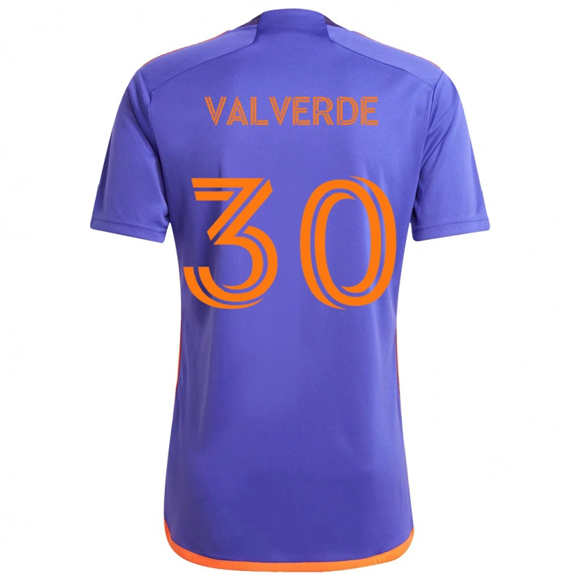 Danxen Homem Camisola Jefferson Valverde #30 Roxo Laranja Alternativa 2025/26 Camisa