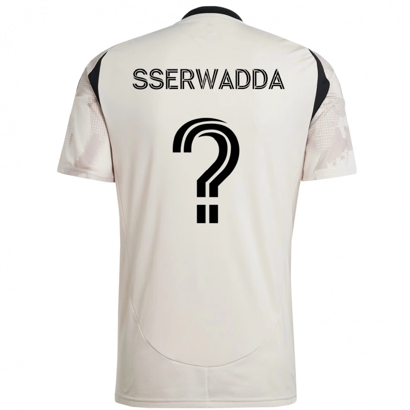 Danxen Homem Camisola Steven Sserwadda #0 Bege Preto Alternativa 2025/26 Camisa