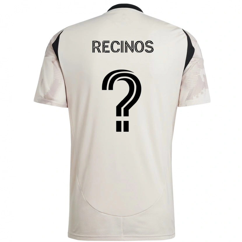 Danxen Homem Camisola Arian Recinos #0 Bege Preto Alternativa 2025/26 Camisa