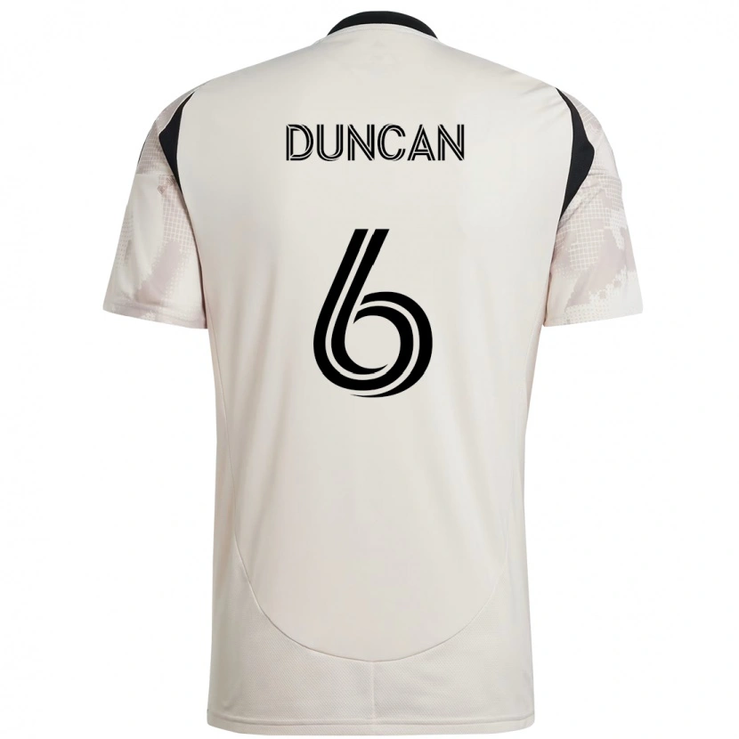 Danxen Homem Camisola Kyle Duncan #6 Bege Preto Alternativa 2025/26 Camisa