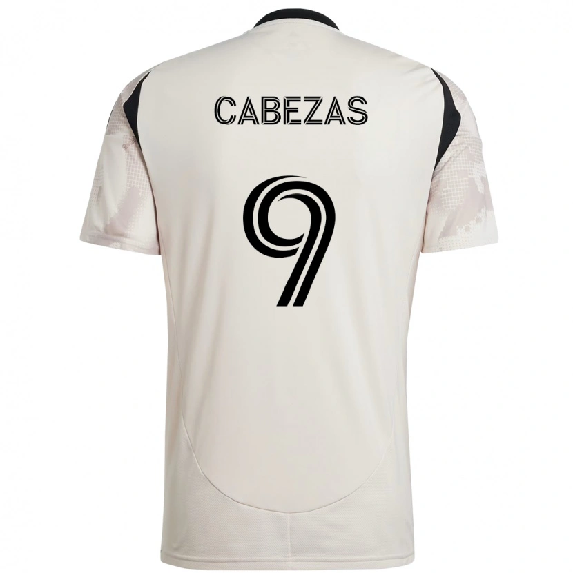 Danxen Homem Camisola Jorge Cabezas #9 Bege Preto Alternativa 2025/26 Camisa