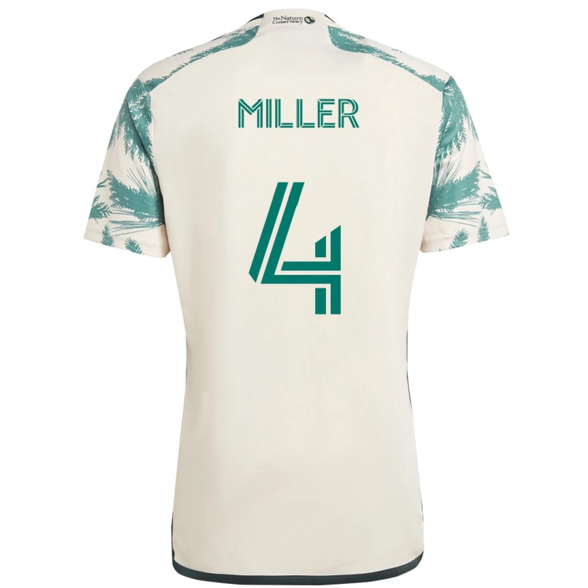 Danxen Homem Camisola Kamal Miller #4 Bege Verde Alternativa 2025/26 Camisa