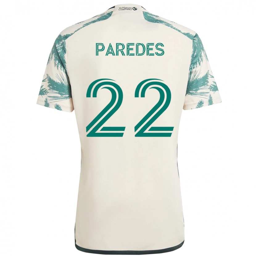 Danxen Homem Camisola Cristhian Paredes #22 Bege Verde Alternativa 2025/26 Camisa