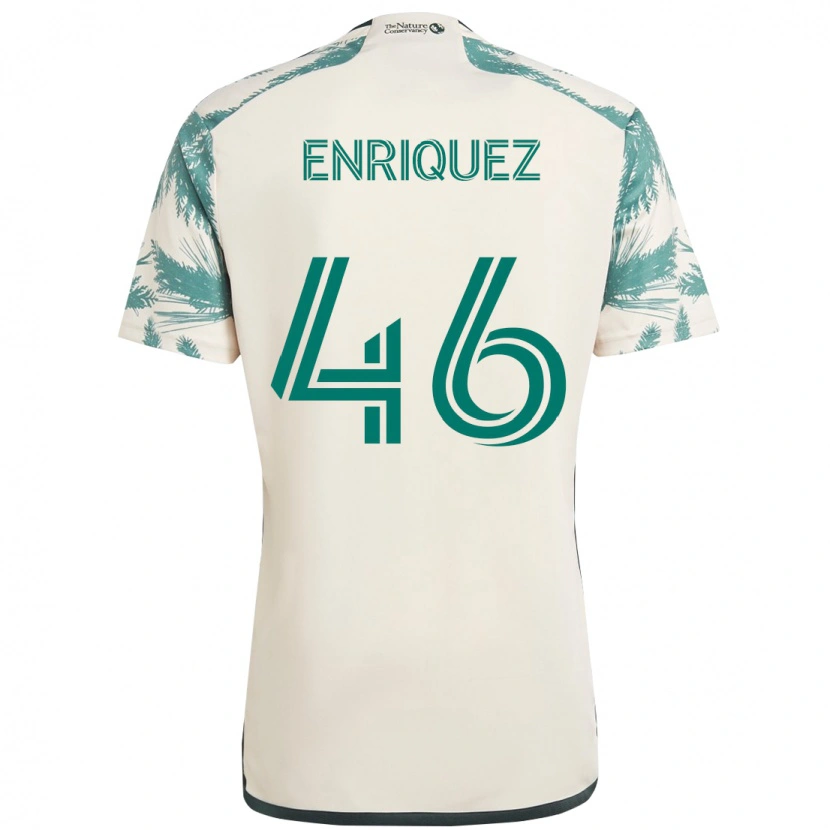 Danxen Homem Camisola Adolfo Enriquez #46 Bege Verde Alternativa 2025/26 Camisa