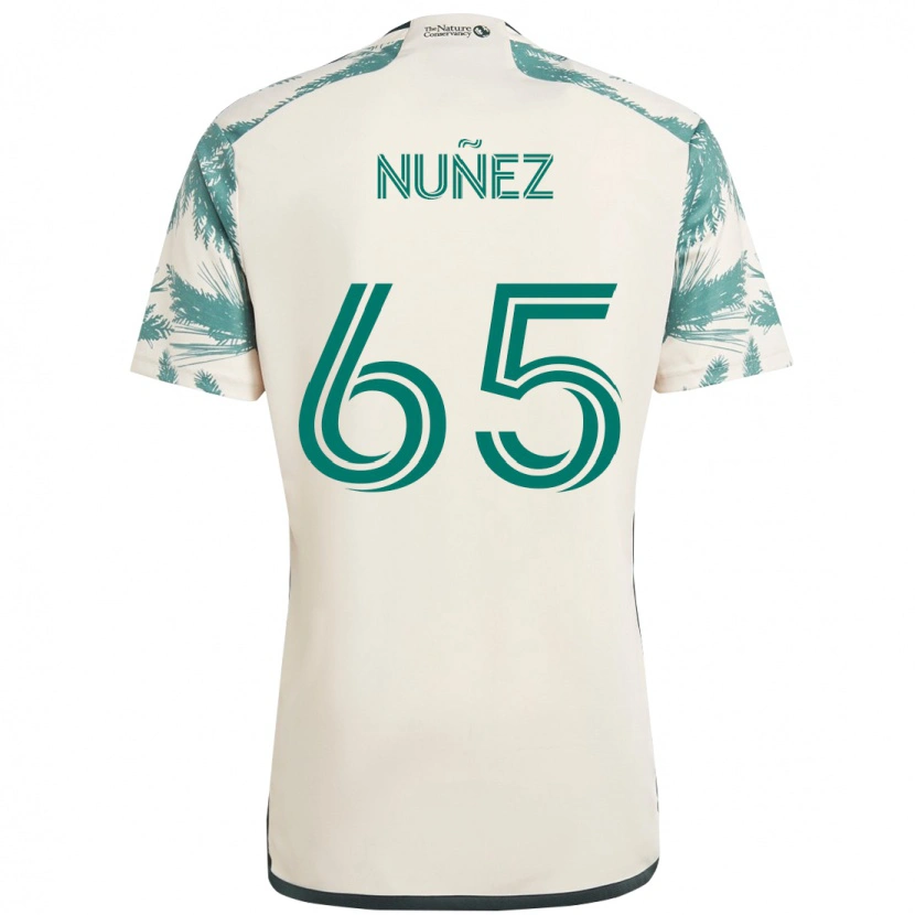 Danxen Homem Camisola Daniel Núñez #65 Bege Verde Alternativa 2025/26 Camisa