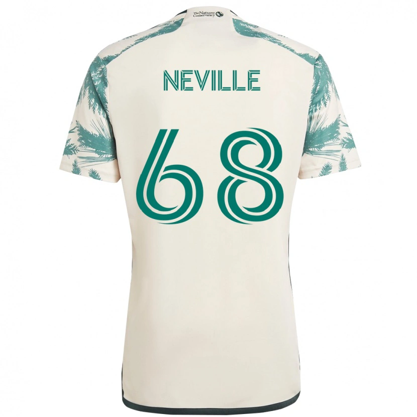 Danxen Homem Camisola Harvey Neville #68 Bege Verde Alternativa 2025/26 Camisa