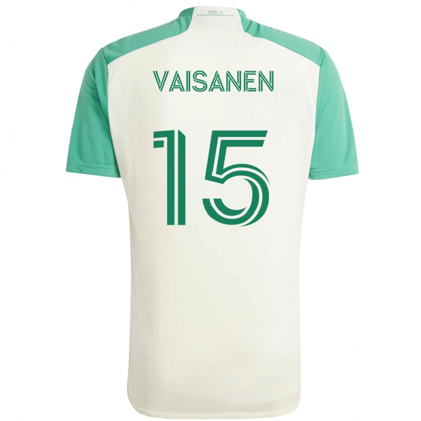 Danxen Homem Camisola Leo Väisänen #15 Branco Verde Alternativa 2025/26 Camisa