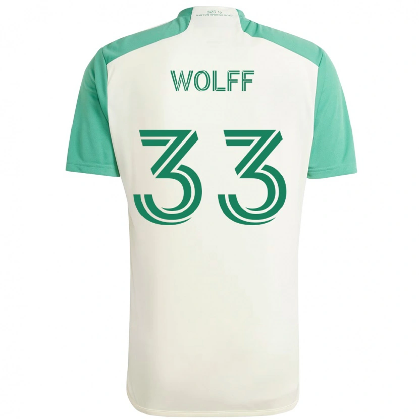 Danxen Homem Camisola Owen Wolff #33 Branco Verde Alternativa 2025/26 Camisa