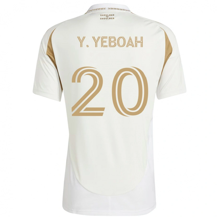 Danxen Homem Camisola Yaw Yeboah #20 Branco Castanho Alternativa 2025/26 Camisa