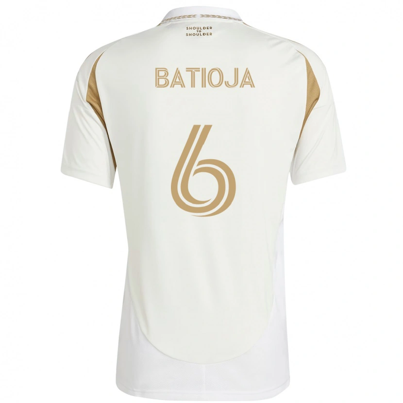 Danxen Homem Camisola Jeremy Batioja #6 Branco Castanho Alternativa 2025/26 Camisa