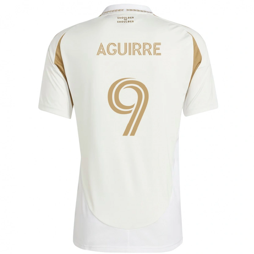 Danxen Homem Camisola Dustin Aguirre #9 Branco Castanho Alternativa 2025/26 Camisa