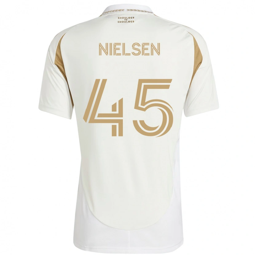 Danxen Homem Camisola Kenny Nielsen #45 Branco Castanho Alternativa 2025/26 Camisa