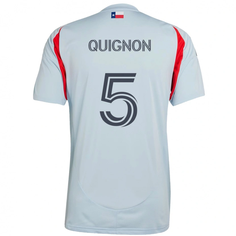 Danxen Homem Camisola Facundo Quignón #5 Azul Claro Vermelho Alternativa 2025/26 Camisa