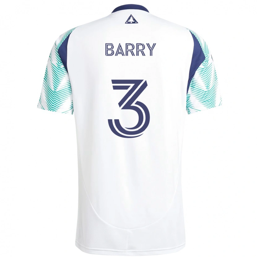 Danxen Homem Camisola Hesron Barry #3 Branco Azul Alternativa 2025/26 Camisa