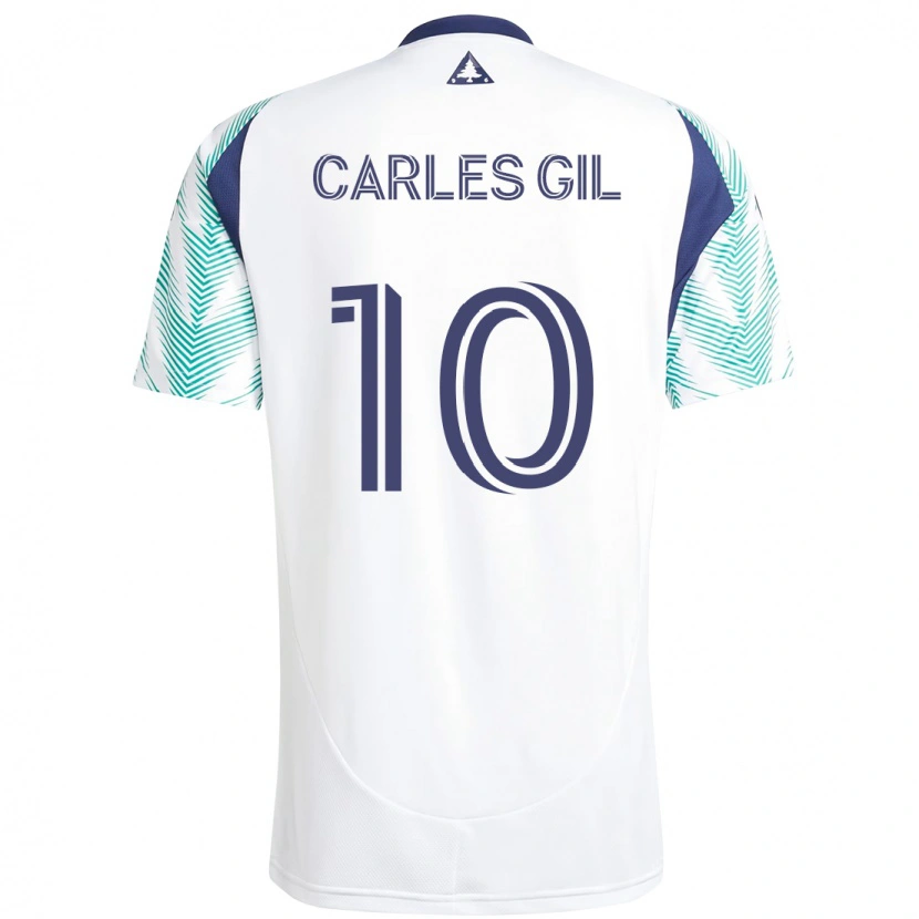 Danxen Homem Camisola Carles Gil #10 Branco Azul Alternativa 2025/26 Camisa