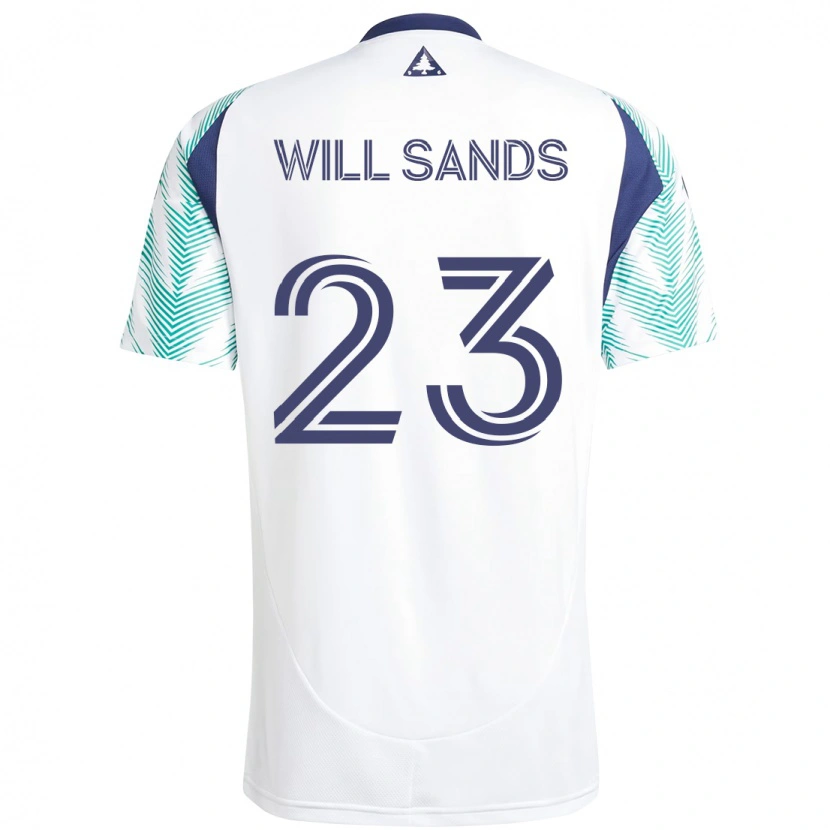 Danxen Homem Camisola Will Sands #23 Branco Azul Alternativa 2025/26 Camisa