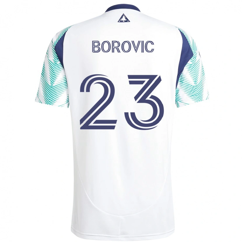 Danxen Homem Camisola Luka Borovic #23 Branco Azul Alternativa 2025/26 Camisa
