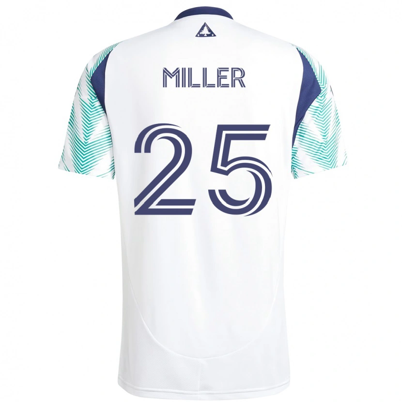 Danxen Homem Camisola Peyton Miller #25 Branco Azul Alternativa 2025/26 Camisa