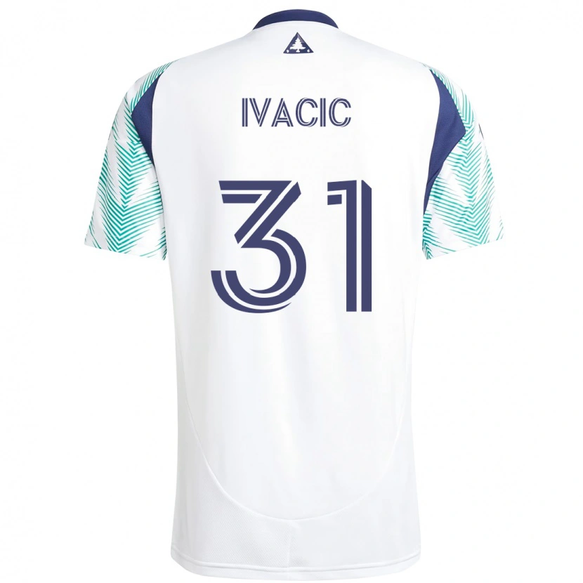 Danxen Homem Camisola Aljaz Ivacic #31 Branco Azul Alternativa 2025/26 Camisa