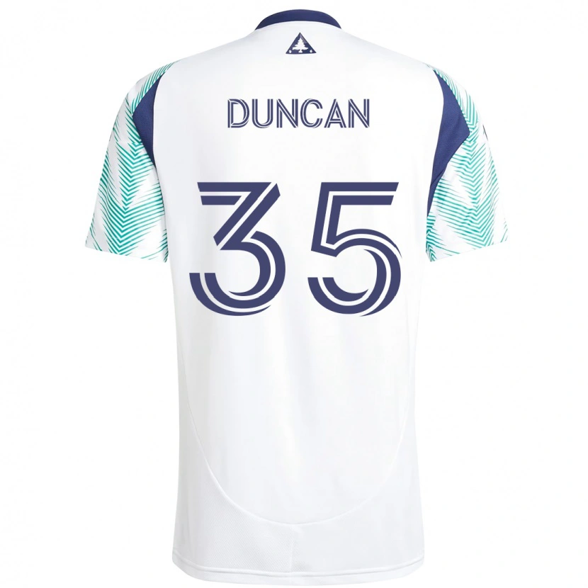 Danxen Homem Camisola Nakye Greenidge-Duncan #35 Branco Azul Alternativa 2025/26 Camisa