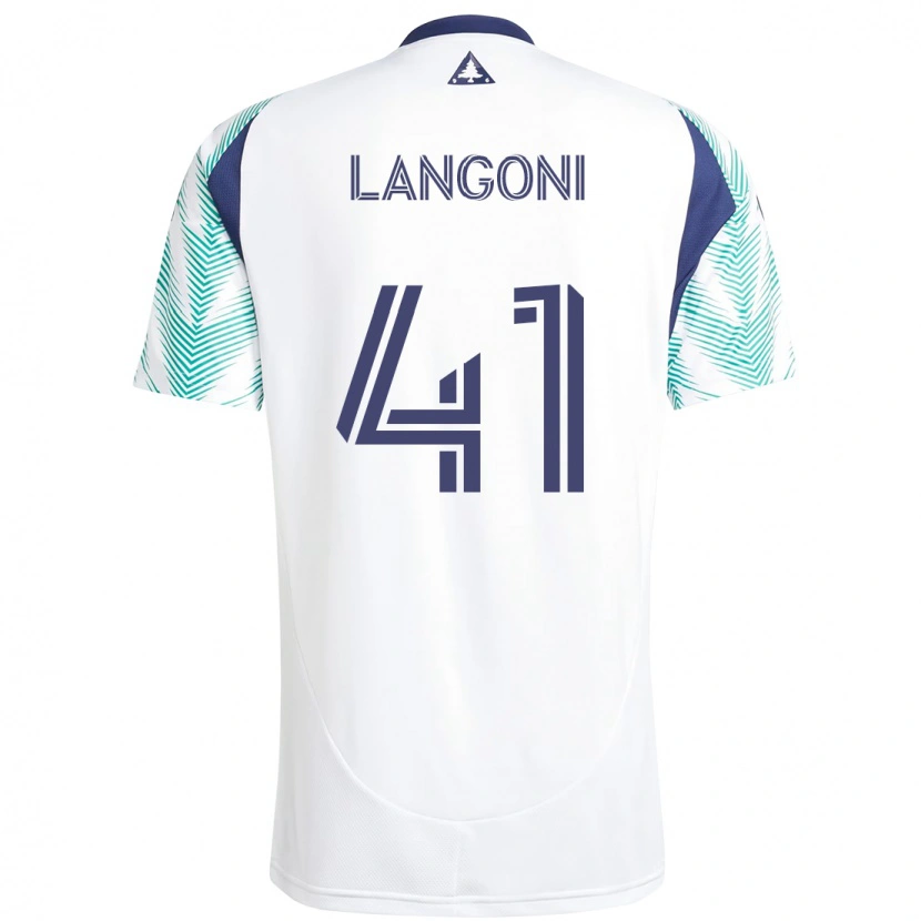 Danxen Homem Camisola Luca Langoni #41 Branco Azul Alternativa 2025/26 Camisa