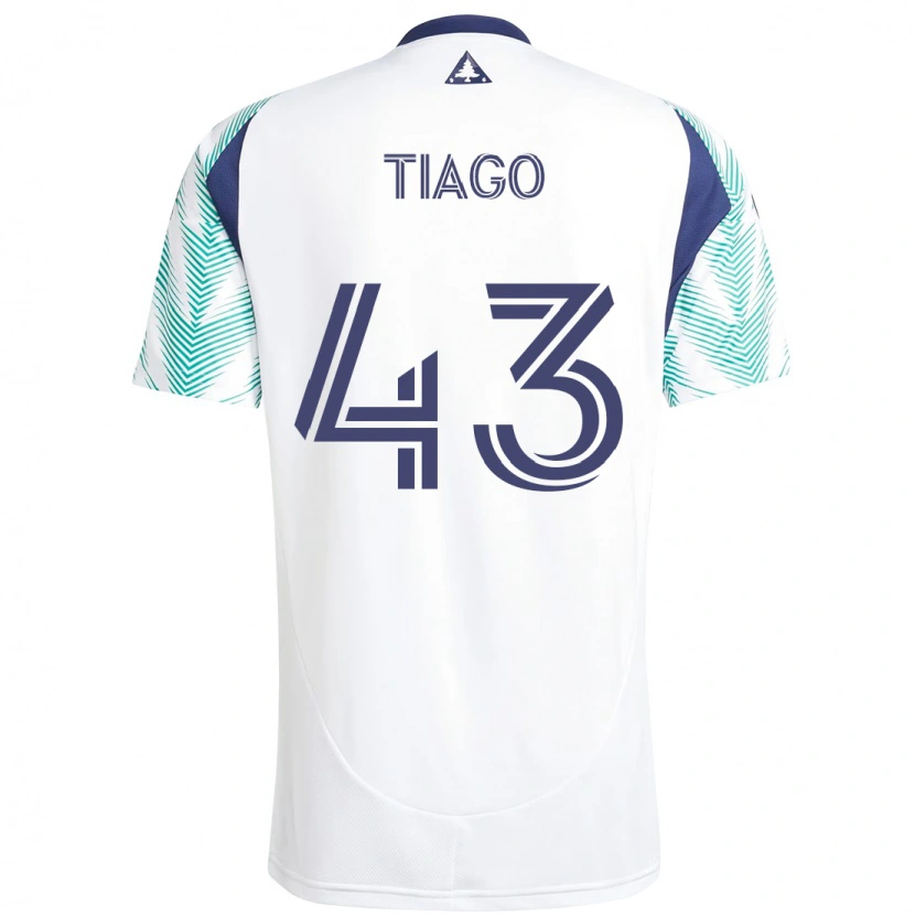 Danxen Homem Camisola Santiago Suárez #43 Branco Azul Alternativa 2025/26 Camisa