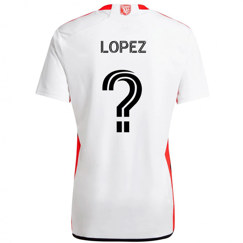 Danxen Homem Camisola Mateo Lopez #0 Branco Vermelho Alternativa 2025/26 Camisa
