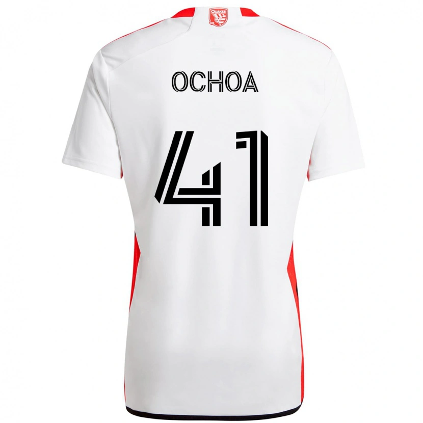 Danxen Homem Camisola Emmanuel Ochoa #41 Branco Vermelho Alternativa 2025/26 Camisa