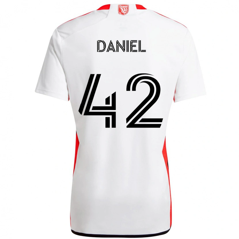 Danxen Homem Camisola Daniel #42 Branco Vermelho Alternativa 2025/26 Camisa