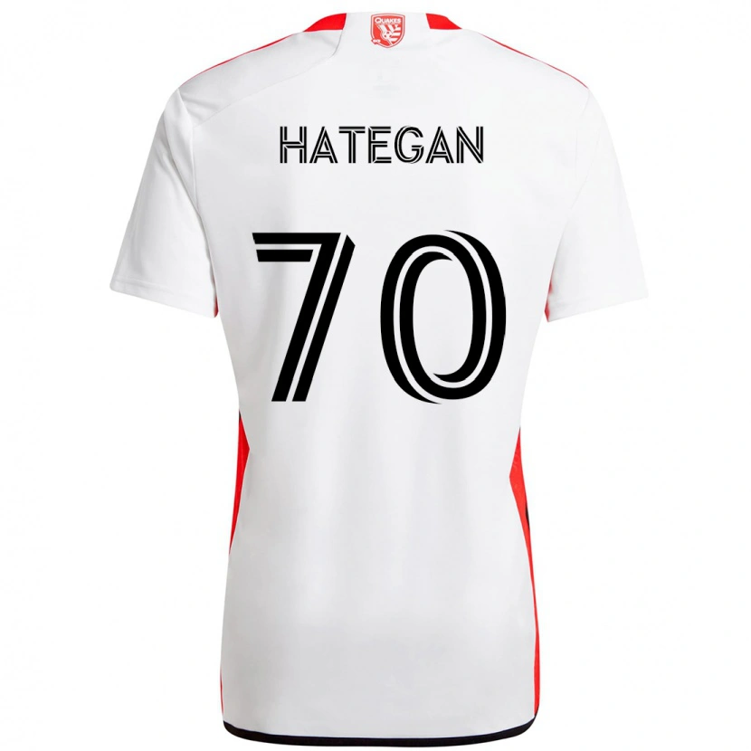 Danxen Homem Camisola Roberto Hategan #70 Branco Vermelho Alternativa 2025/26 Camisa